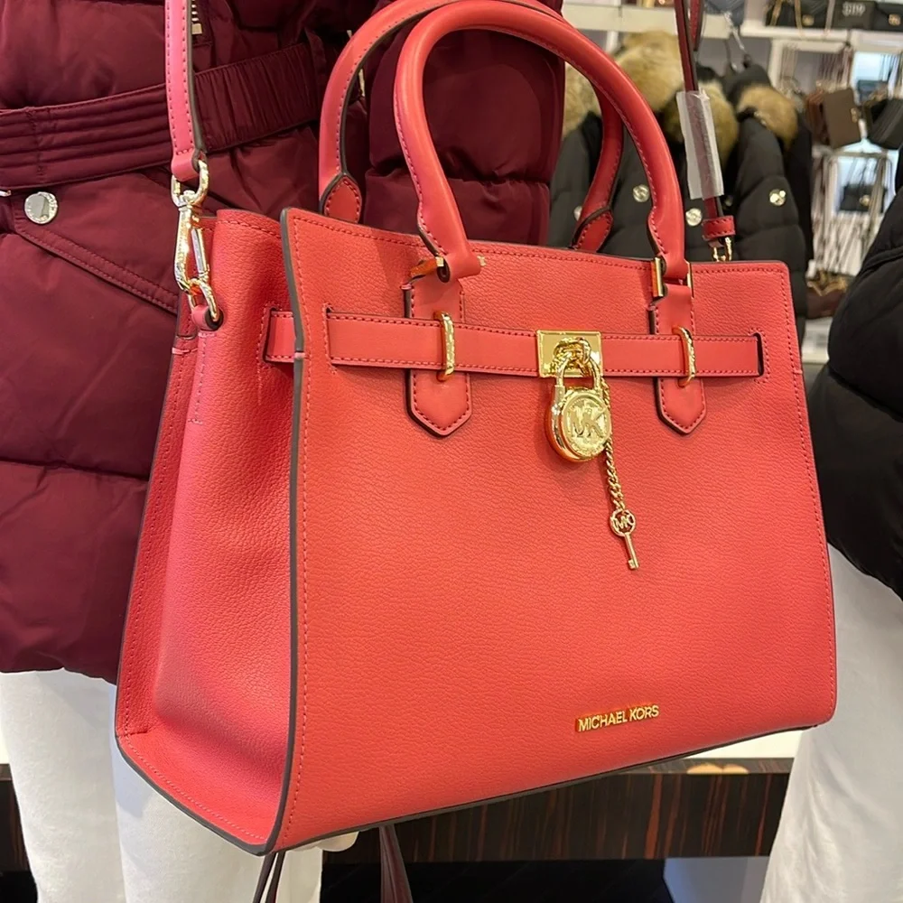 MICHAEL KORS HAMILTON MEDIUM SATCHEL 
 COLOR: LIGHT BERRY SHERBET 
NWT - Picture 4 of 16